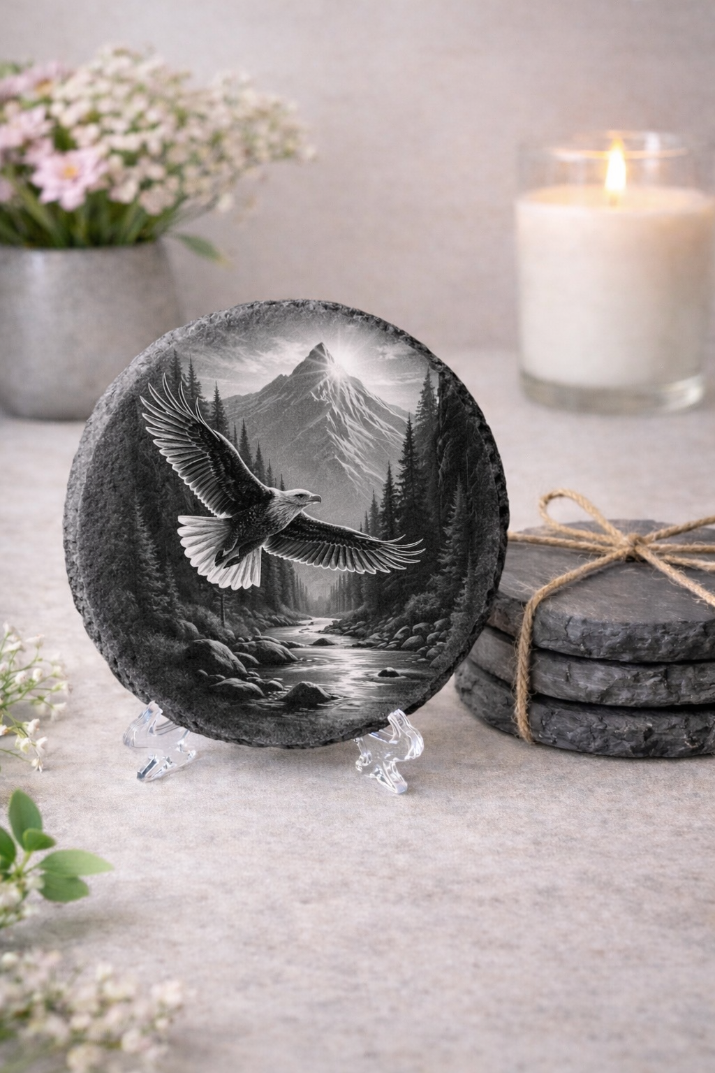 Eagle 4” Slate Decor/Coasters