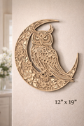 Wall decor Owl sitting on moon