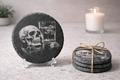 Skull and Whiskey  4” Slate Decor/Coasters