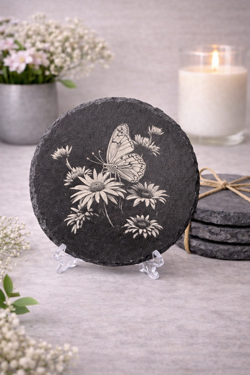Butterfly  4” Slate Decor/Coasters